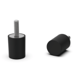 BK45.0006 - Rubber metal buffer with one-sided threaded bolt